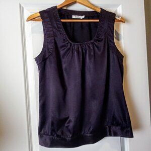 Ricki's Deep Purple Pleated Neck Sleeveless Top